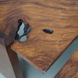 Pair of Vintage Natural Coffee Tables in Walnut, ca 1970/1980