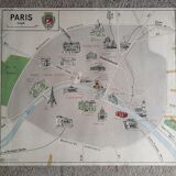 Vintage school map mdi France Paris Paris region