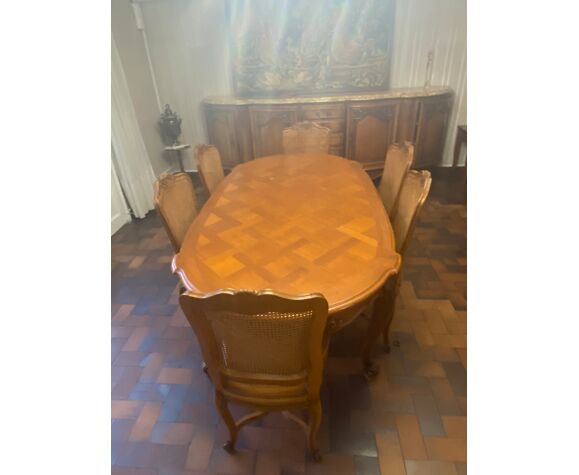 Louis Xv Cherry Wood Dining Table 6 Chairs Selency Louis Xv Cherry Wood Dining Table 6, Cherry Round Dining Table For 6