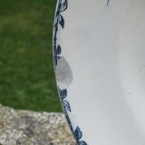 Dish in Terre de Fer decoration Spring, birds - 38x47 cms