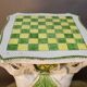 "Elephants" design chess table, enamelled, hand-painted.