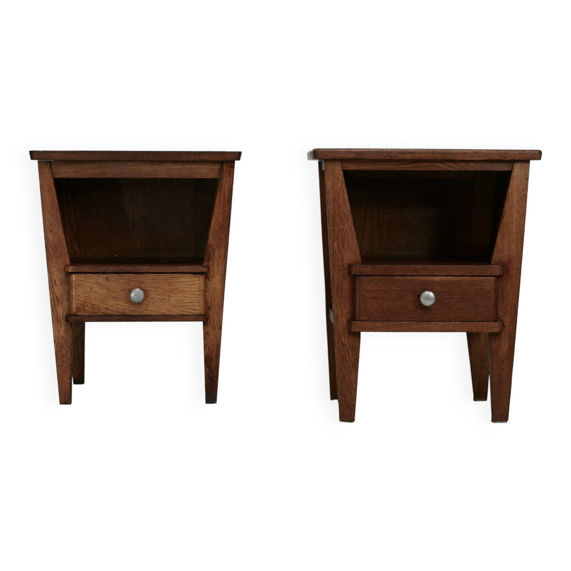 Pair of bedside tables by René Gabriel, Lieuvin. France, 1945