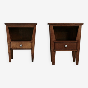 Pair of bedside tables by René Gabriel, Lieuvin. France, 1945