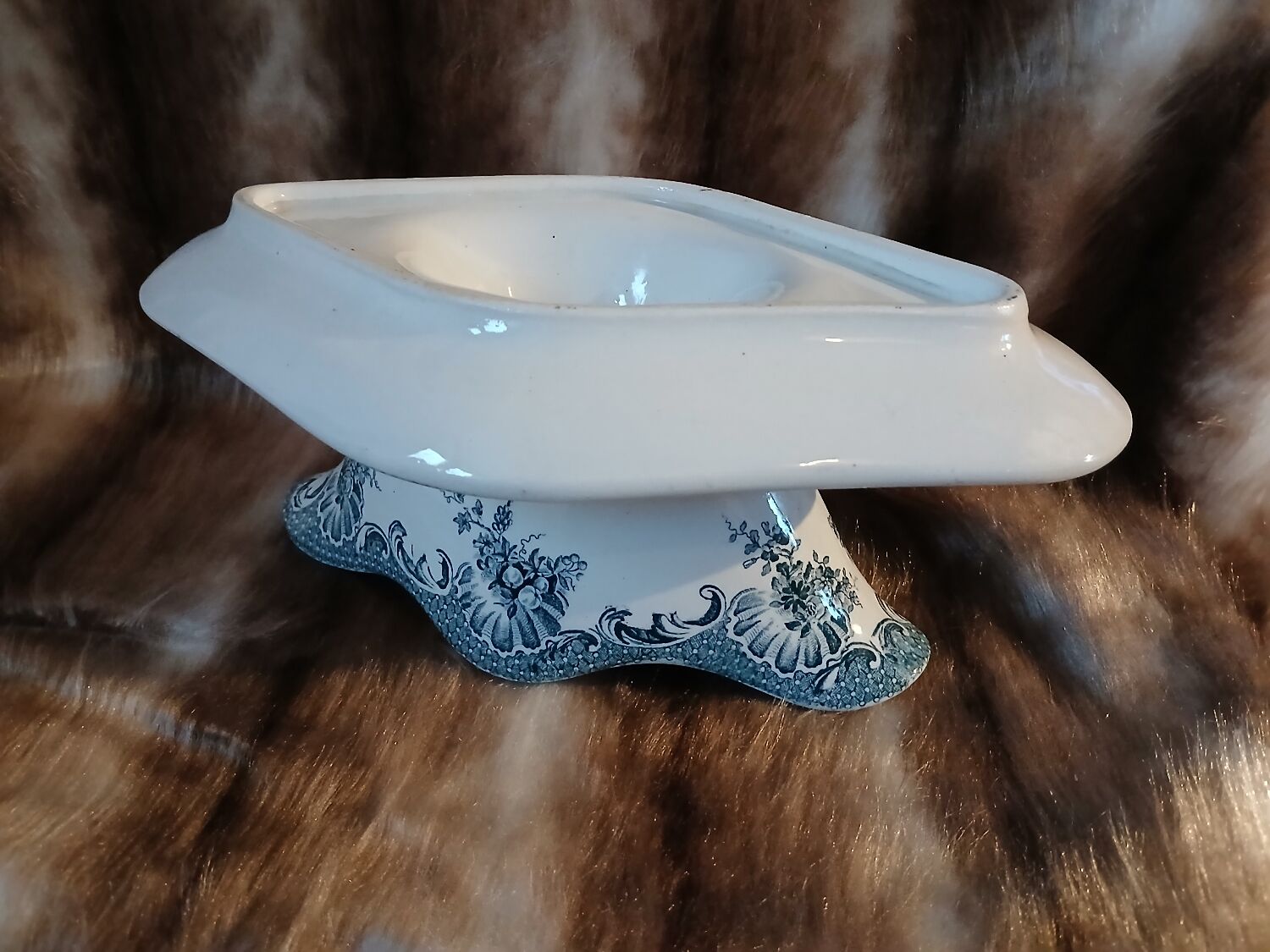 Antique sauce boat in ironstone
