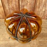 Large Murano pendant/wall/ceiling light in amber brown blown glass