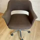 Vintage Mid-Century brown office chair with wheels from the 1970s.