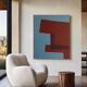 Abstract minimalist painting on stretched canvas 100x80cm