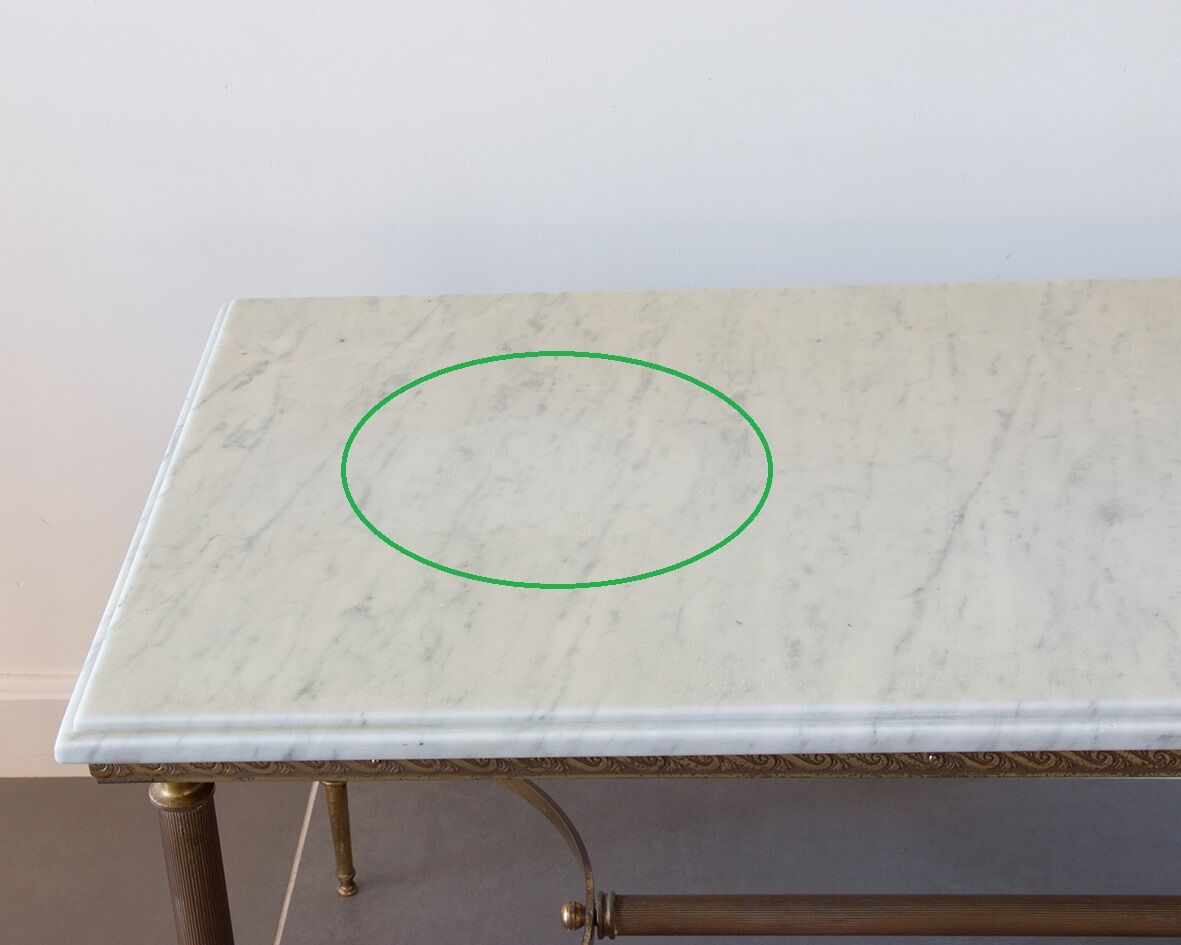 Marble and brass coffee table