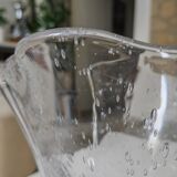 Bubbled glass handkerchief vase