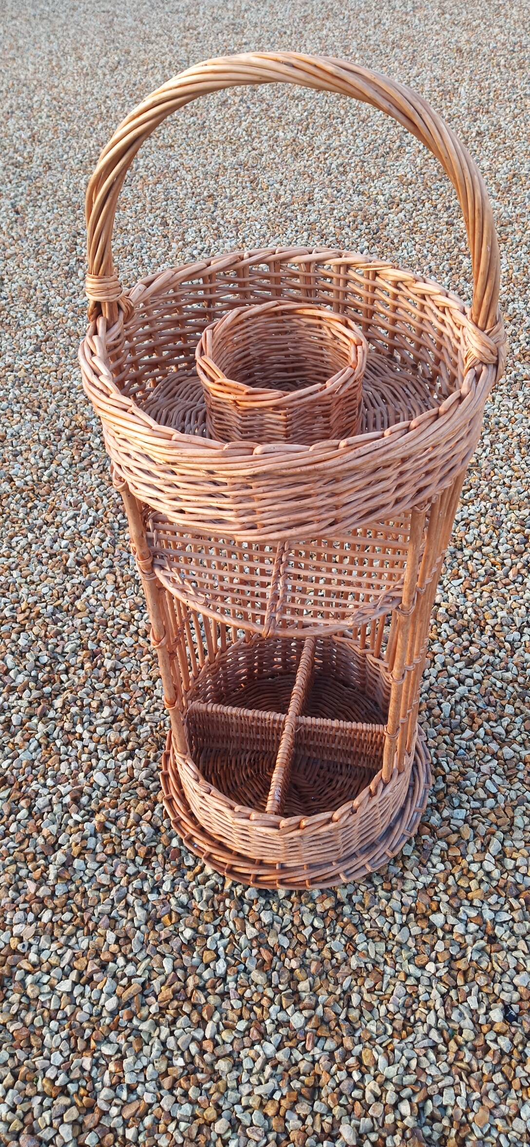Vintage bottle holder basket