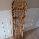 Rattan shelf vintage peacock style