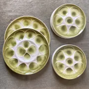 Oyster service Moulin des Loups – 8 plates and 2 dishes, 1970s