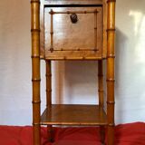 Bedside bamboo collection circa 1870 Napoleon III pitchpin cherry marble
