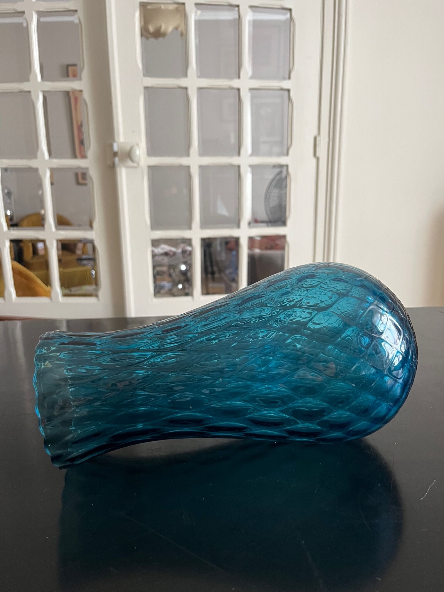 Blue glass vase 1960