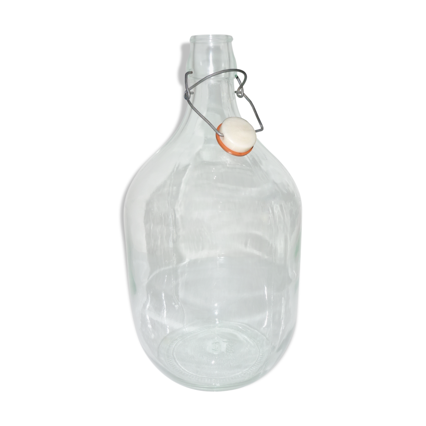 5L glass bottle with stirrup cap
