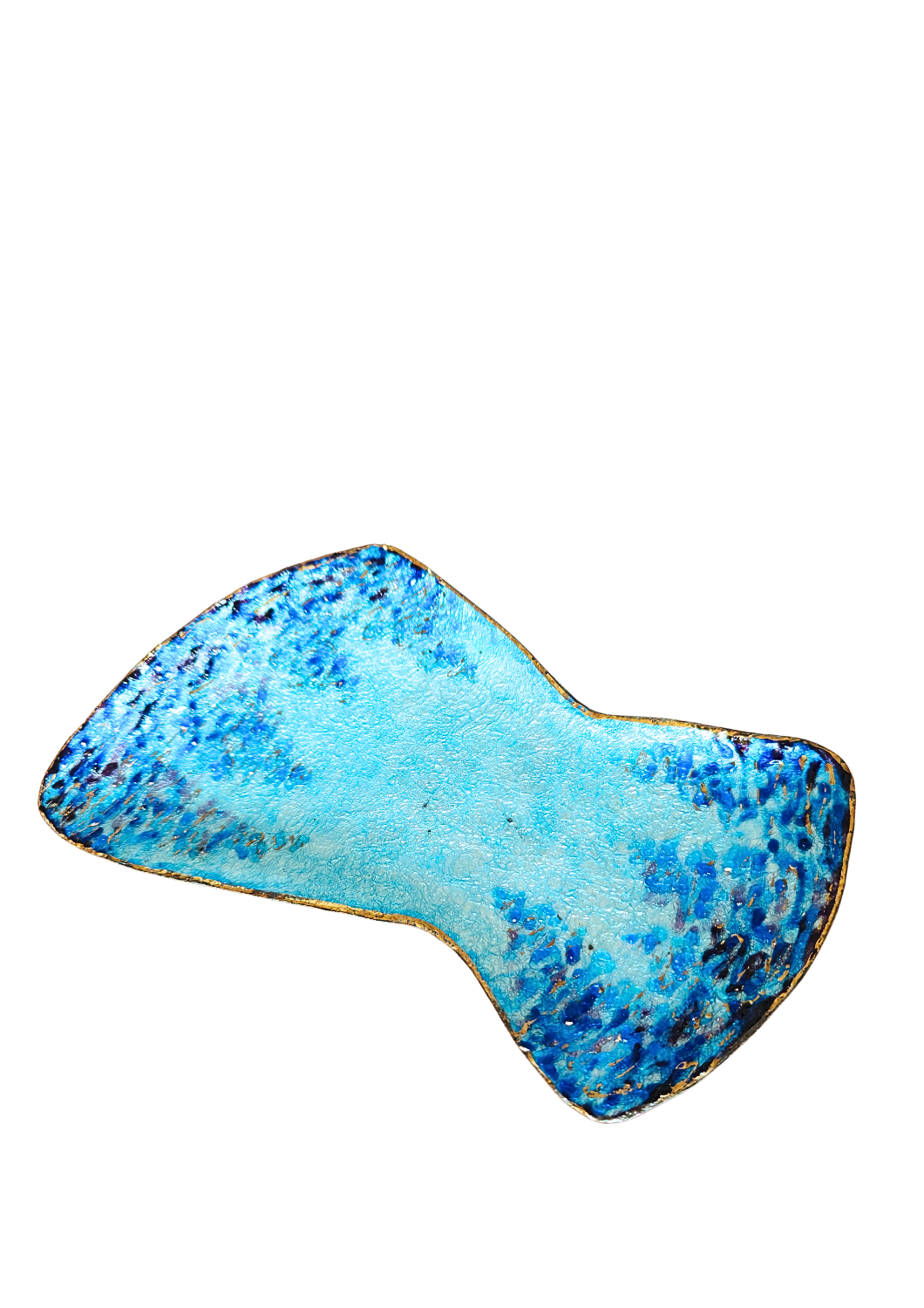 Vide-poche en émail sur cuivre, signé Emaux 4 Limoges, années 60