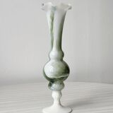 Green and white opaline soliflore vase.