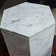 Italian hexagonal Carrara marble monolith side table / pedestal