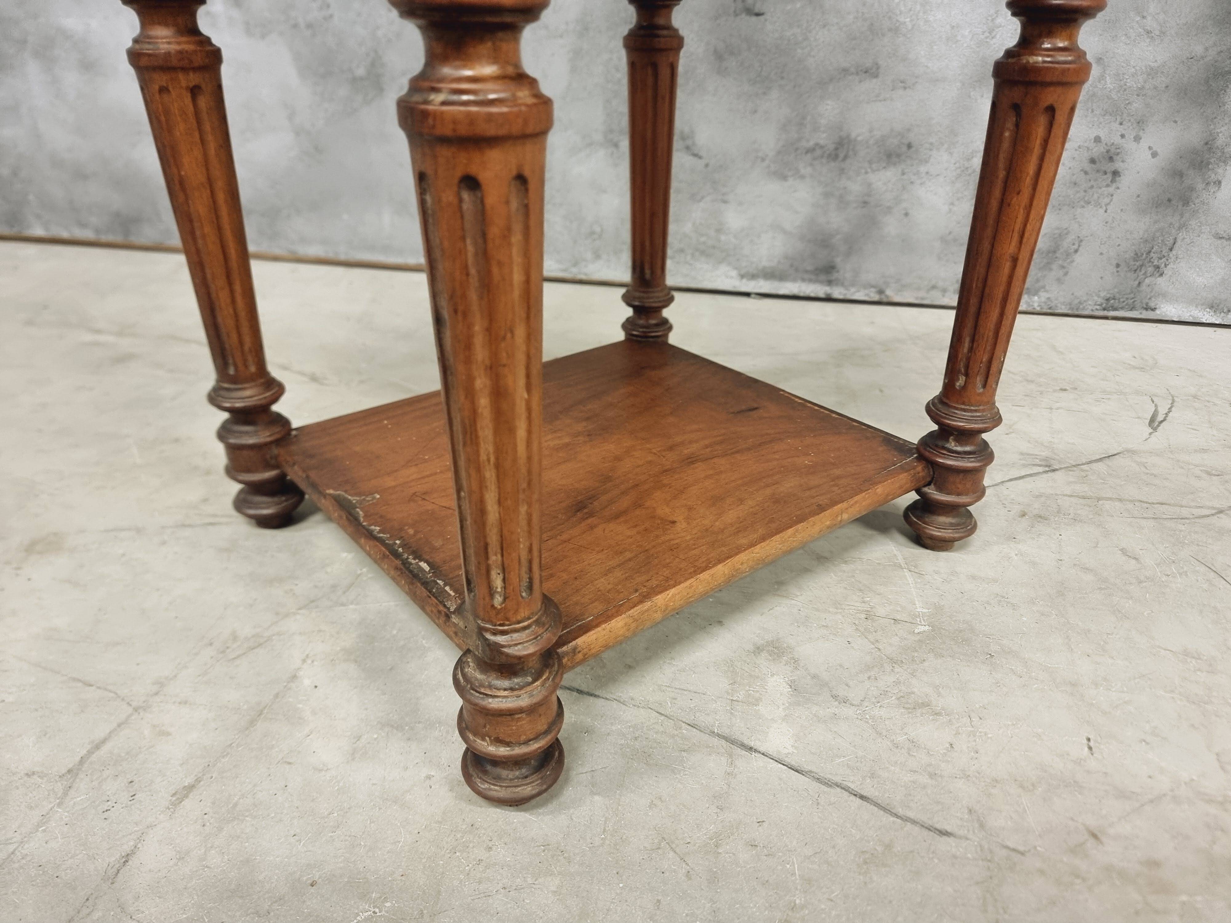 Antique bedside table sideboard with marble 40 x 77 cm