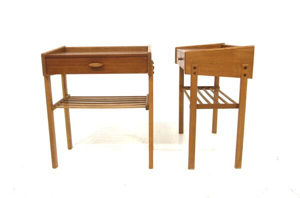 2 tables de chevets scandinaves en teck, Suède, 1960