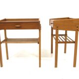 Set of 2 Scandinavian teak bedside tables, Sweden, 1960.