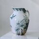 Large jug / carafe from the 19th century, ironstone, bird signed Moulin des Loups.