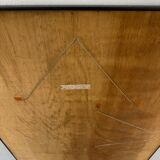 Grand miroir vintage année 70 design DEKNUDT décor géométrique bois