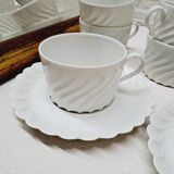 Set of 12 Limoges Haviland Torse white cups