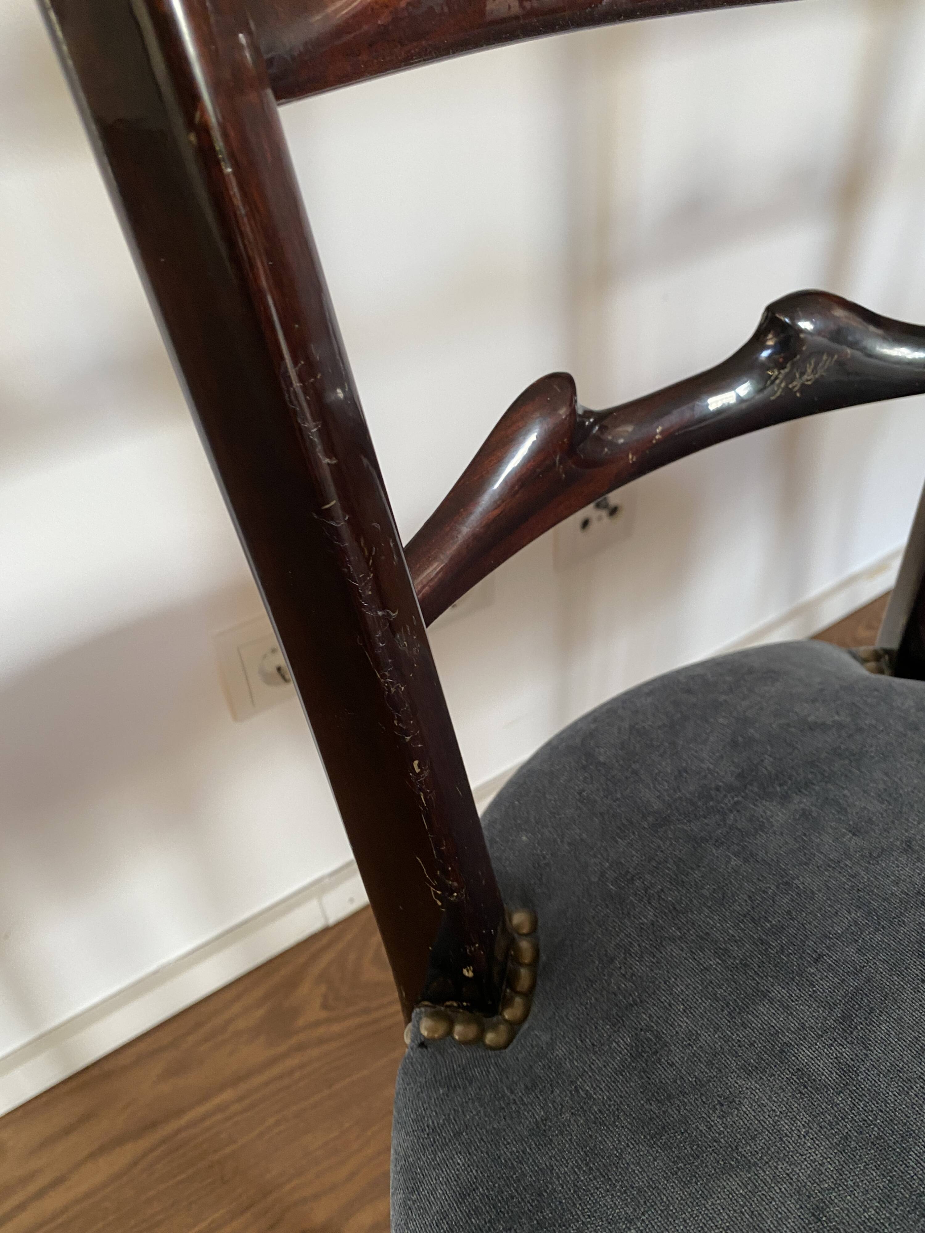 Set of four Italian Mid-Century Modern High Back dining chairs by Aldo Tura