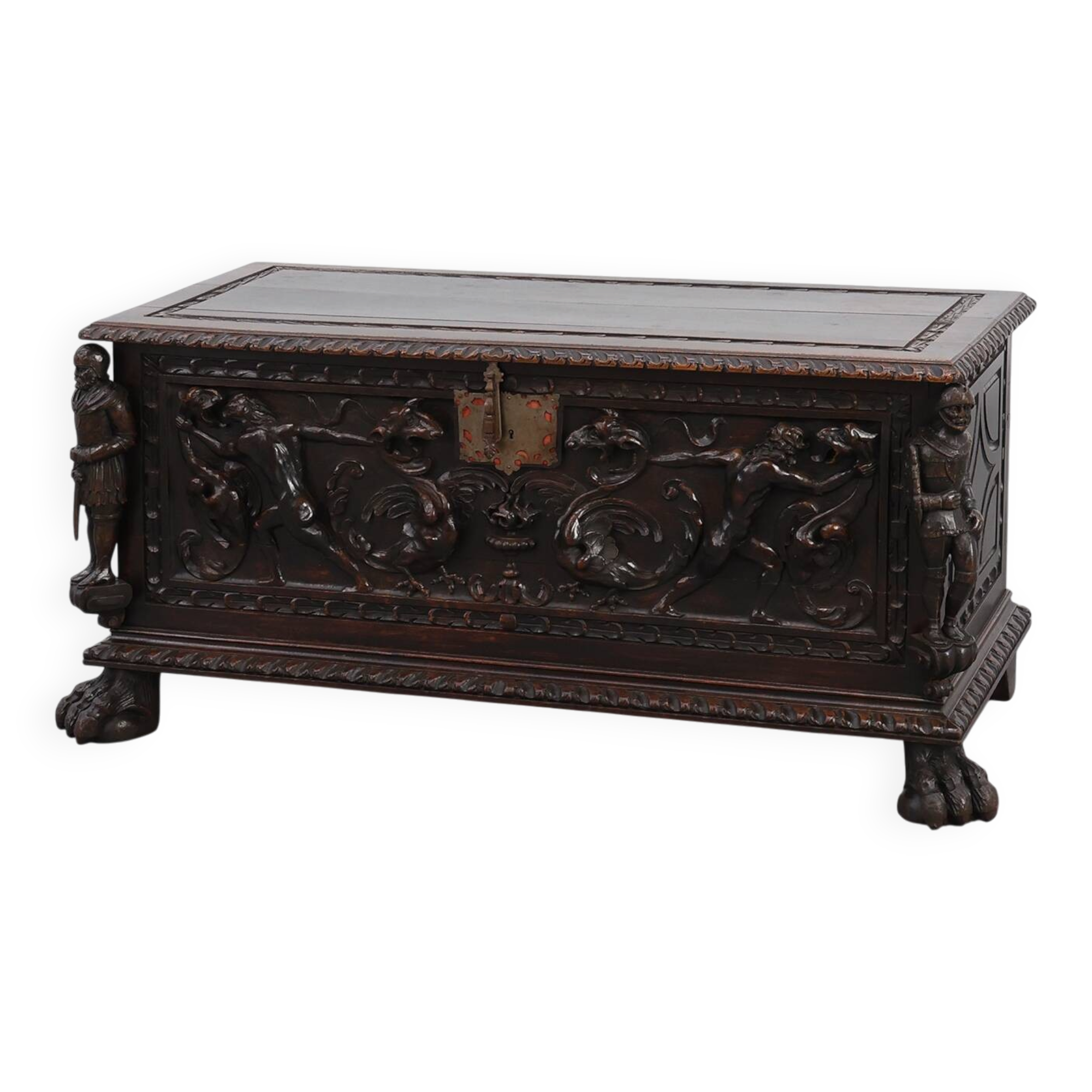 French Neo‑Renaissance Oak Blanket Chest, 19th Century