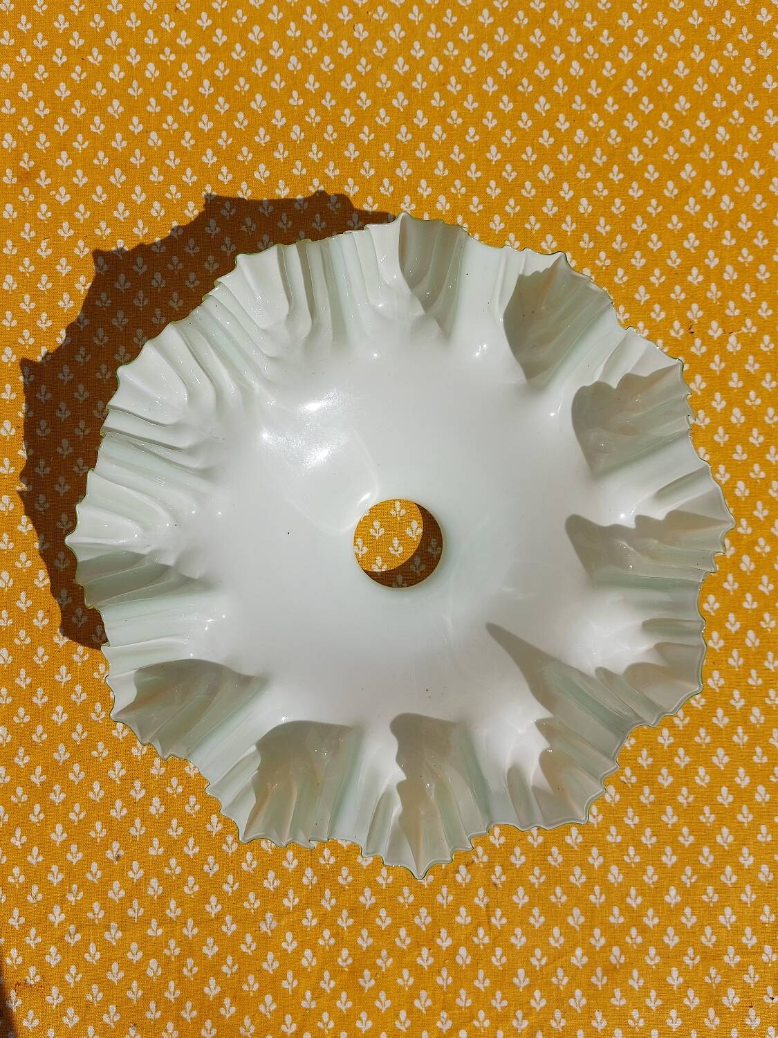 Draped opaline pendant light