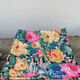 12 napkins table fabric with flowers vintage 1970