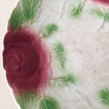 Old slip plate decorated with Majolica roses