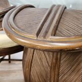 Set with table and four chairs in wicker and bamboo by Vivai Del Sud, 1970