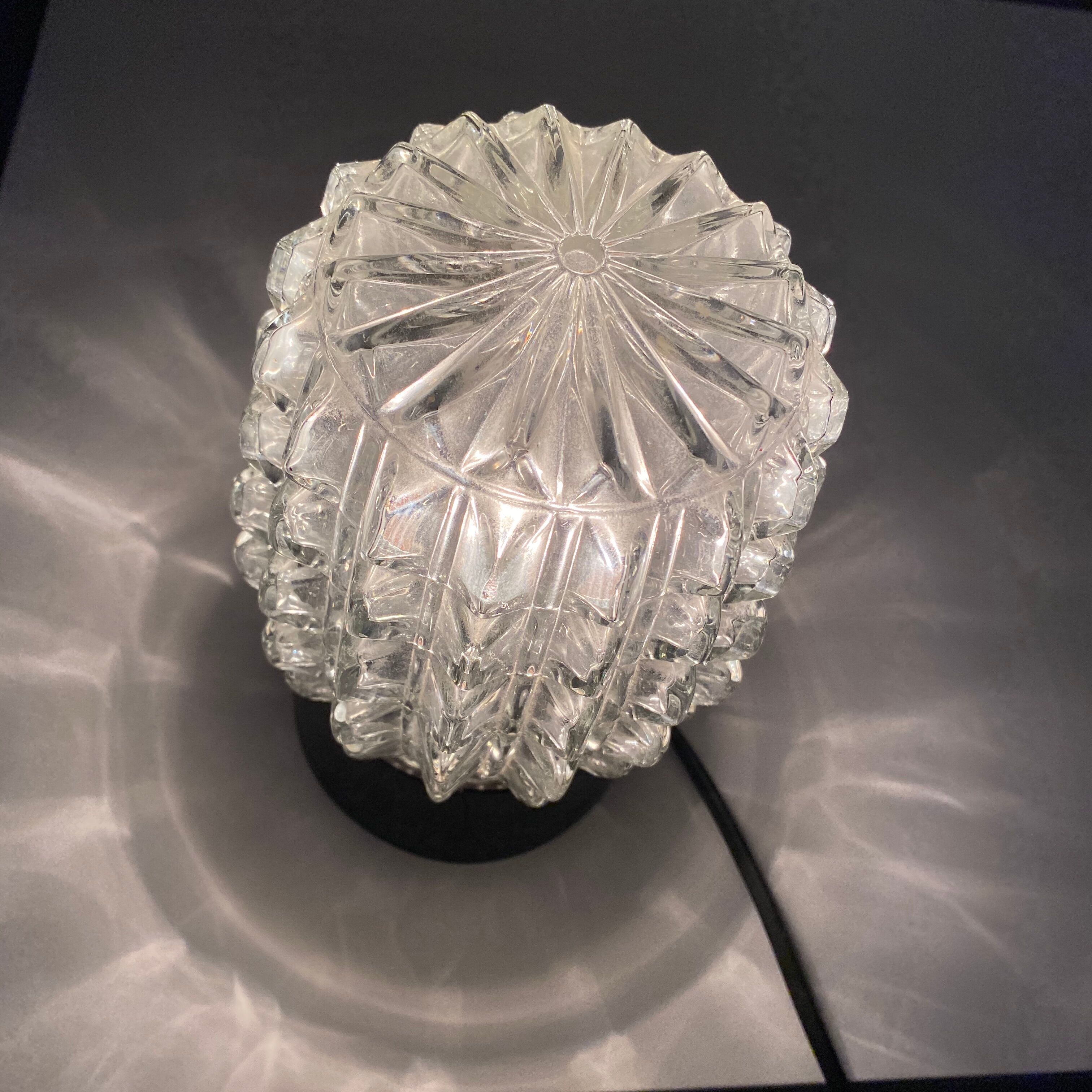 Vintage moulded glass table lamp