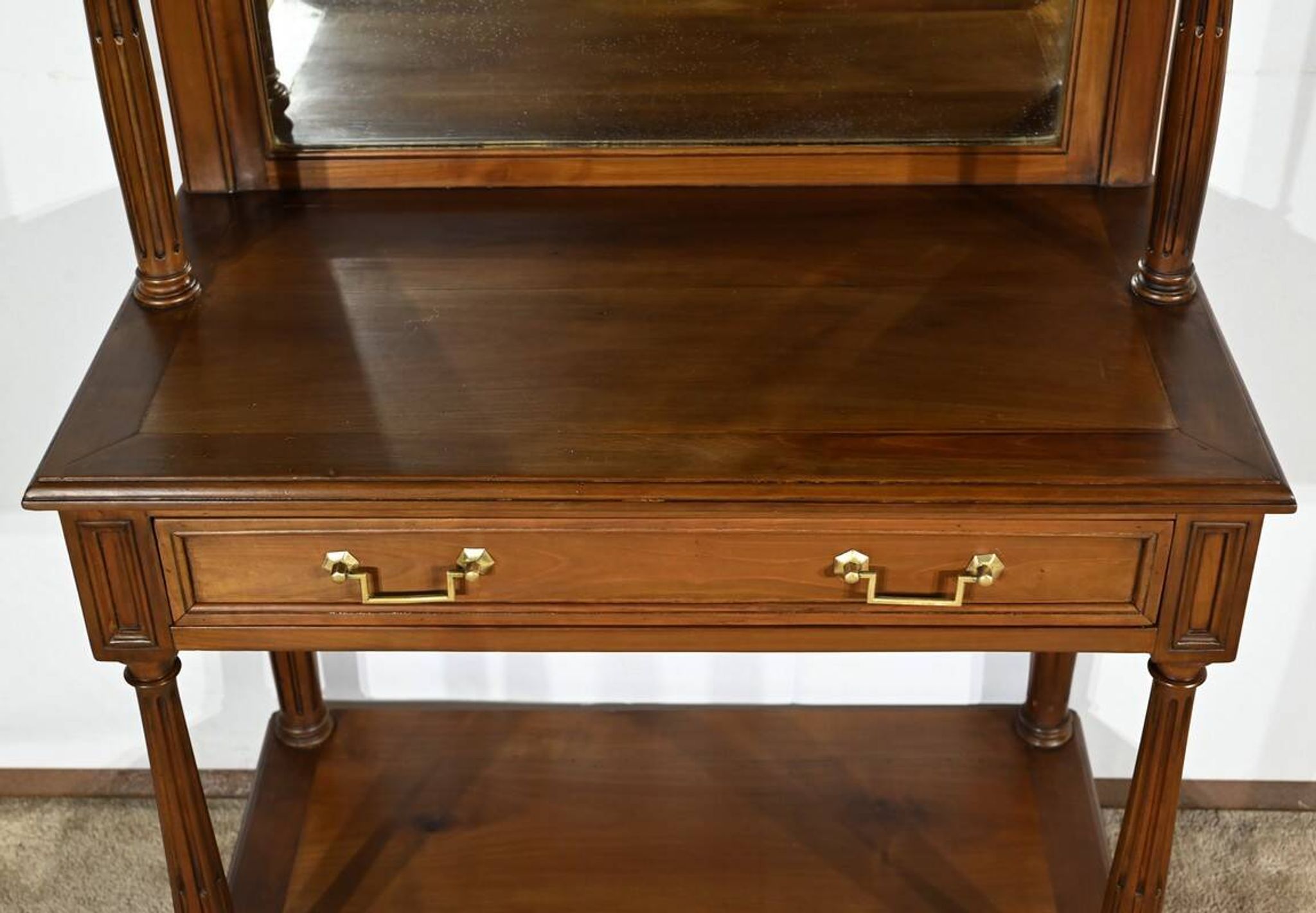 Table console en merisier, style Louis XVI, fin XIXème