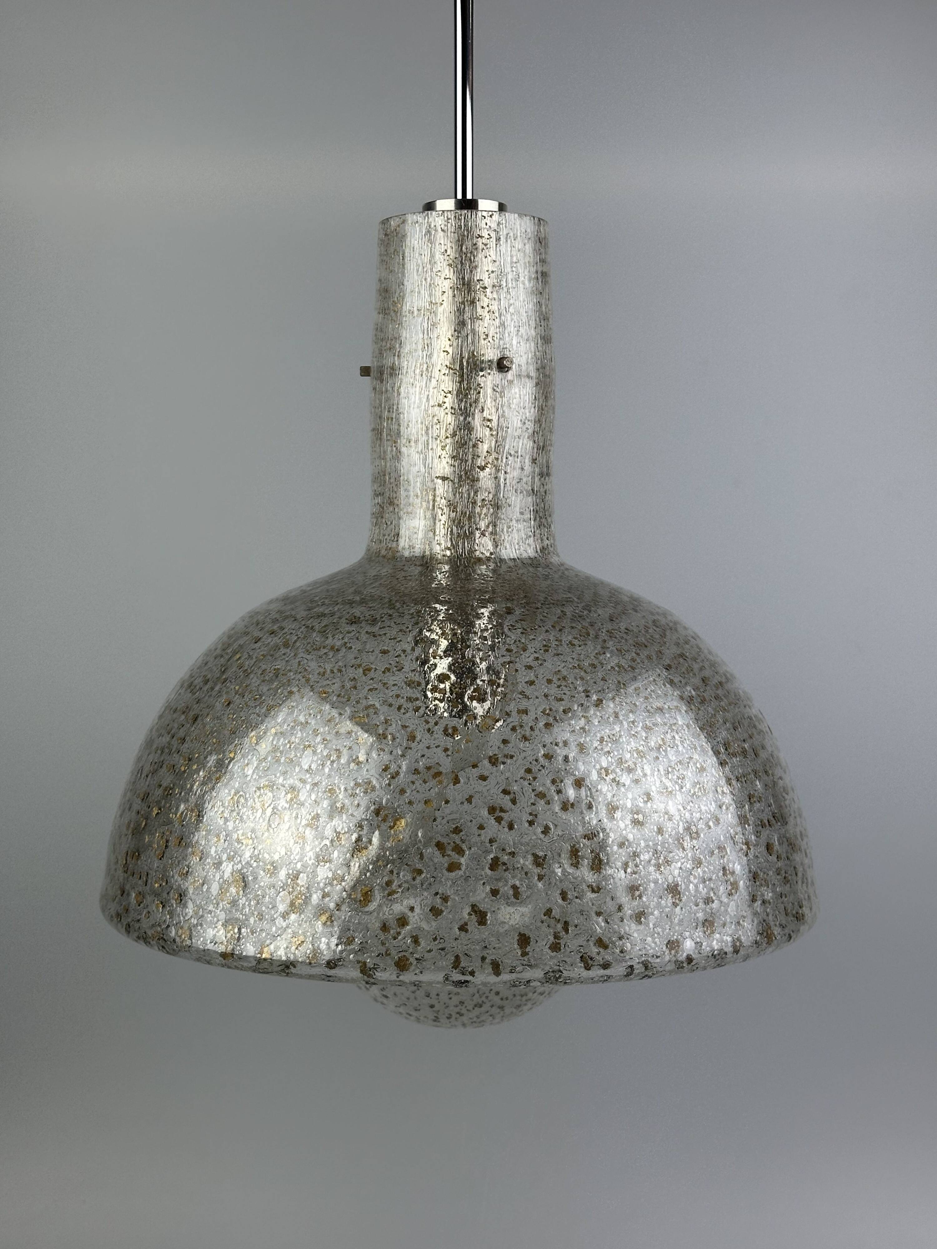 60s 70s ceiling lamp hanging lamp by Temde Leuchten glass space age design