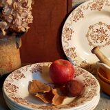 Six antique plates opaque porcelain from GIEN, service "Osborne"