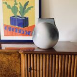 Mid-century Modern spherical gres vase, Franco Bucci Italy ca. 1970