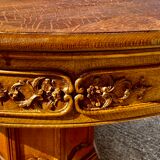 Art Deco table 1930 oval solid oak with extensions