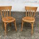 Pair of bentwood curved wooden bistro chairs