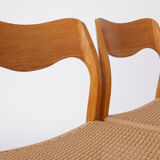 Set 4 chairs model 77 by Niels Møller Chairs 1950