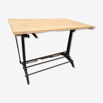 Table à dessin de marque unic pars en fonte et bois