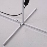 Mid Century Adjustable Chrome Walnut Floor Lamp by Hans Eichenberger 1950s