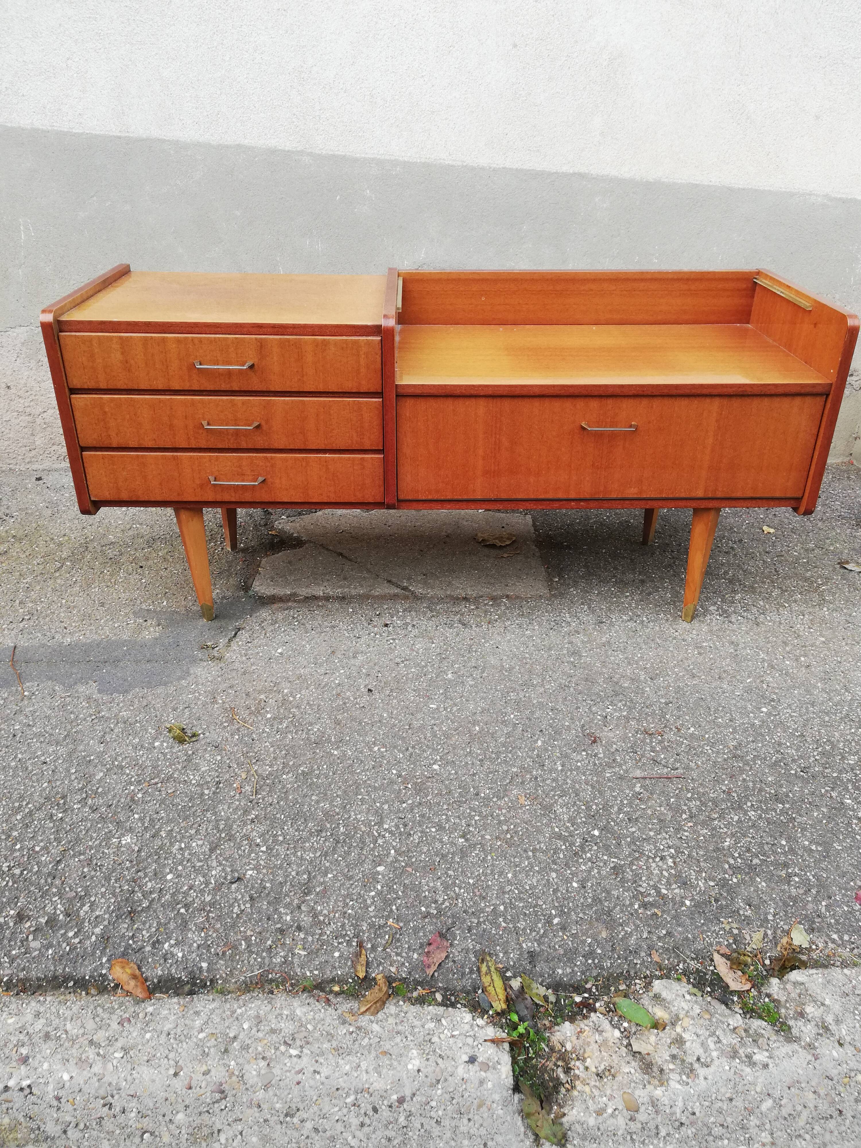 Vintage chest of drawers 3 drawers 1 flap