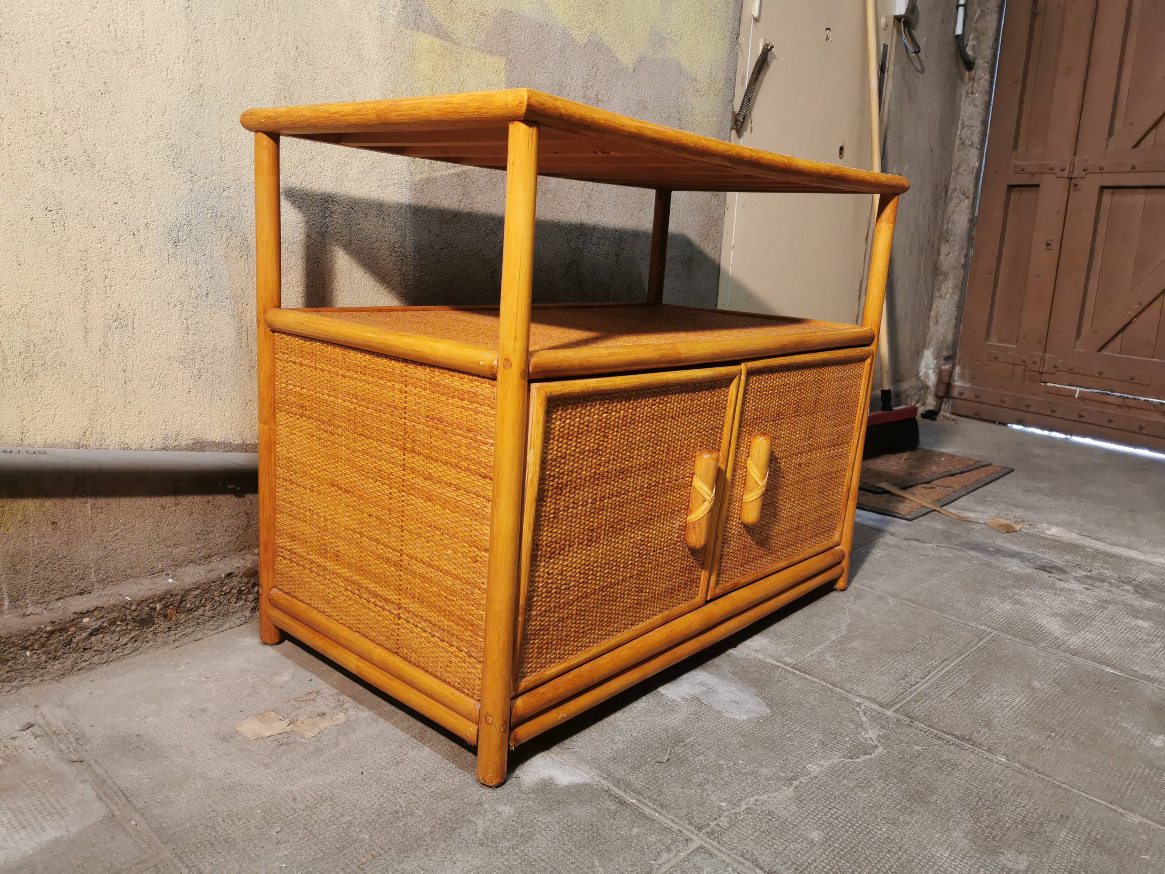 Vintage rattan console 70/80
