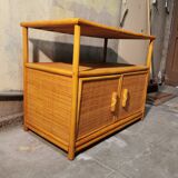 Console en rotin vintage années 70/80