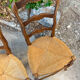 Set of 4 Provençal oak chairs with rush seats.