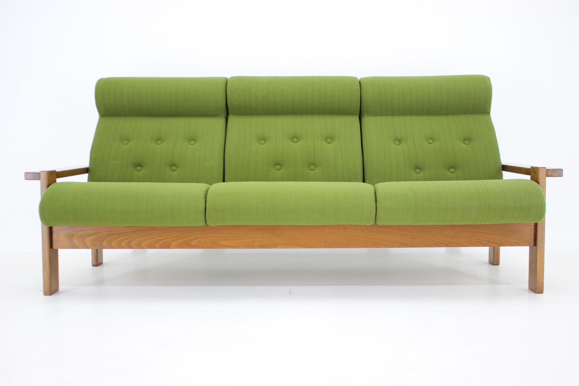 3-seater beech sofa from the 1970s, Czechoslovakia