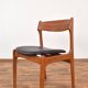 Chaises de salle à manger modèle 49 du milieu du siècle en teck et cuir par Erik Buch pour OD Møbler, années 1960.